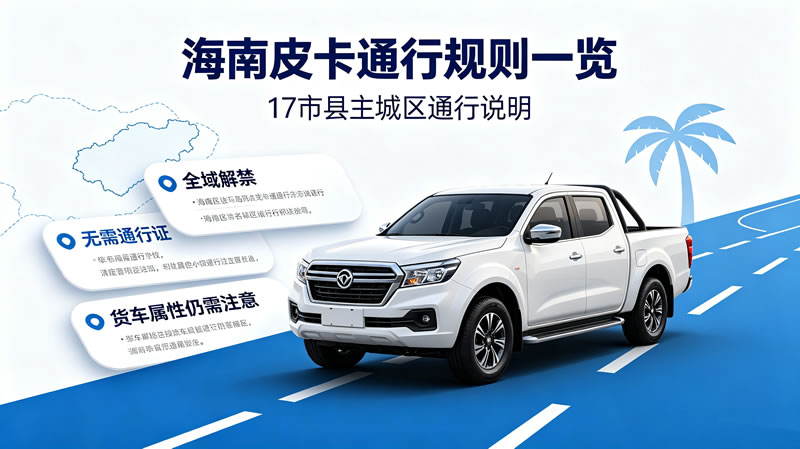 海南省皮卡车限行政策汇总（海南全省通行规则）