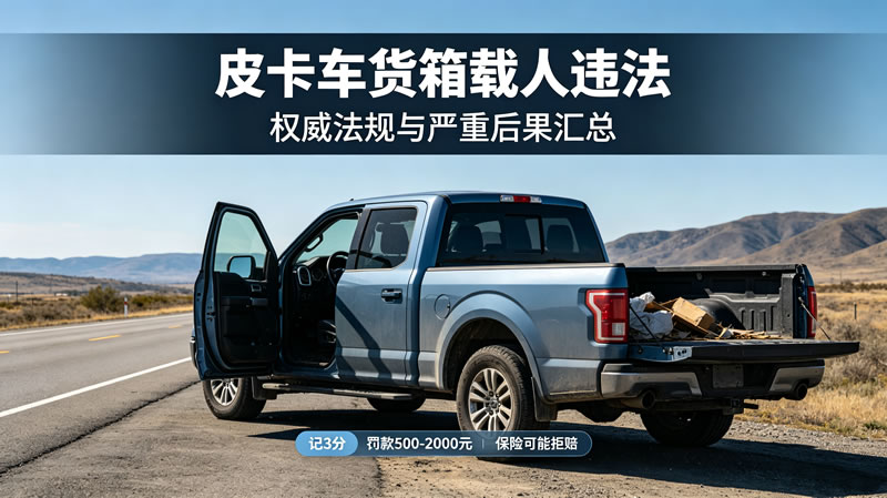 皮卡车货箱载人有多严重？权威法规明确禁令，违法后果一文读懂