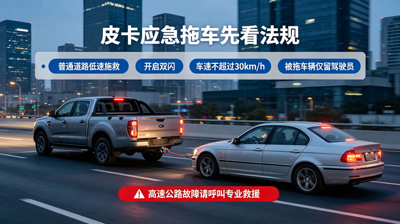 皮卡车帮别人拖车救援注意事项1.jpg