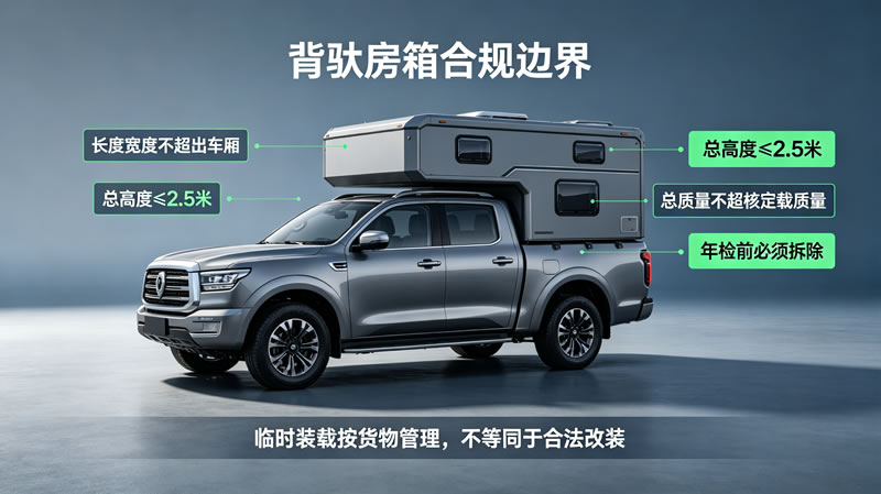 皮卡车安装背驮房箱是否合规？法规边界、上路风险与实操建议