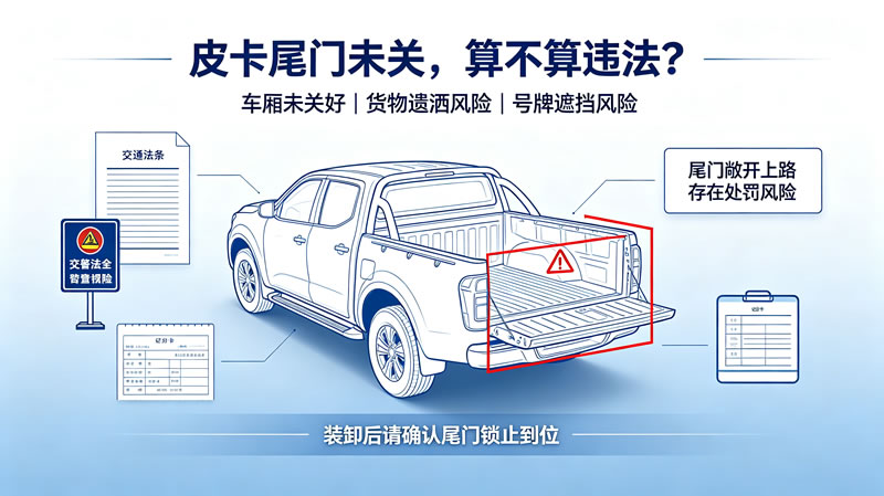 皮卡车不关后尾门是否违法1.jpg