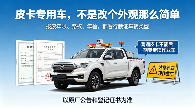 皮卡专用车、特种车（专项作业车）完整解读｜法条、报废、路权、选购避坑
